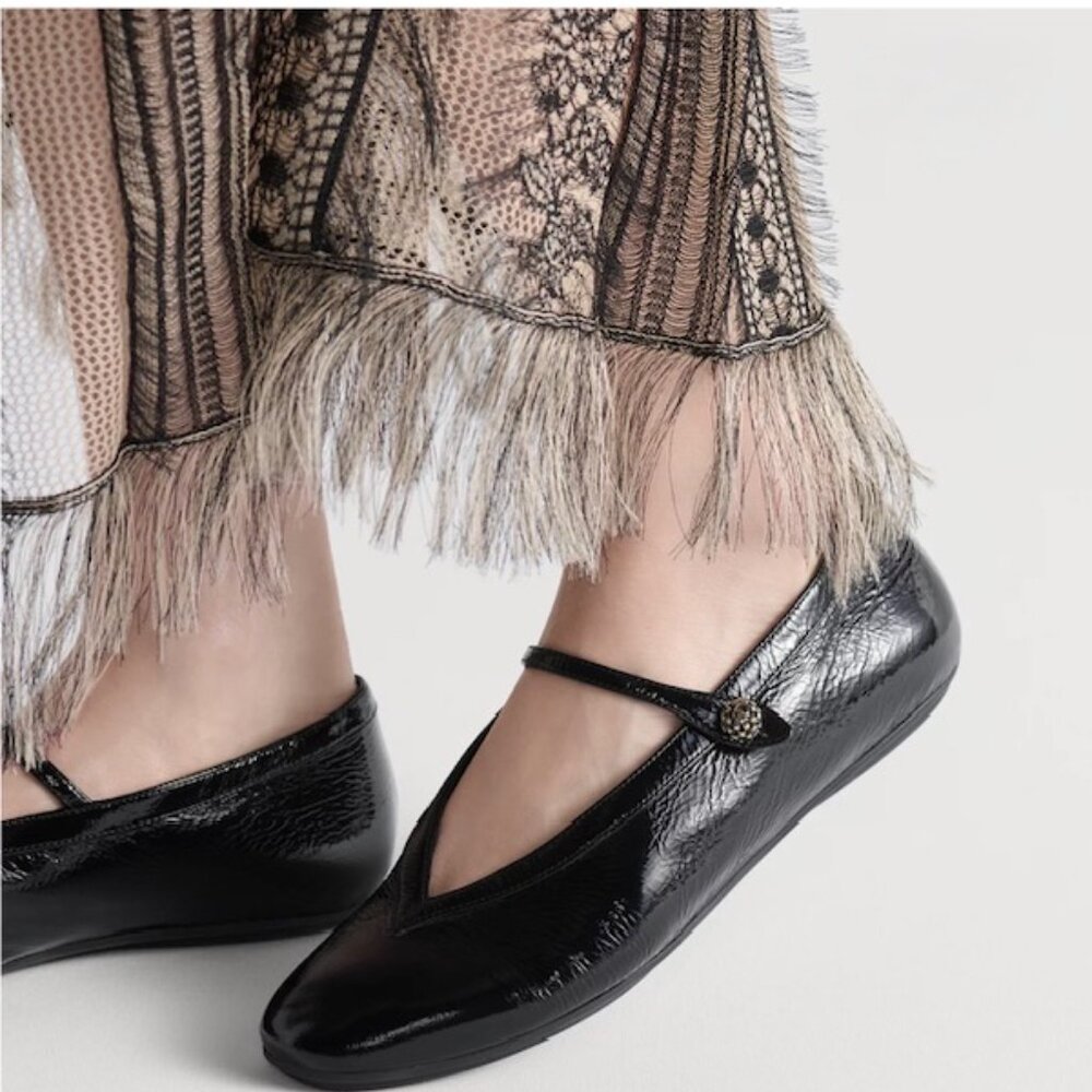 Dior Ballet Flat Black Crinkled Patent Calfskin (Brand New) - Picture 10 of 10